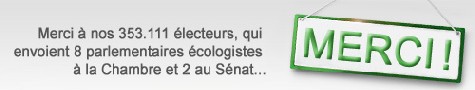 Un grand merci à vous, pour avoir donné votre voix à Ecolo !